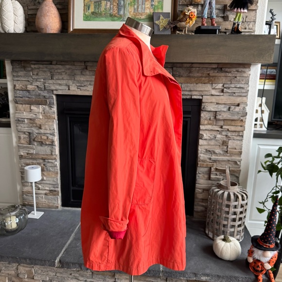 Anthropologie Vibrant Orange Trench Coat - Picture 9 of 14